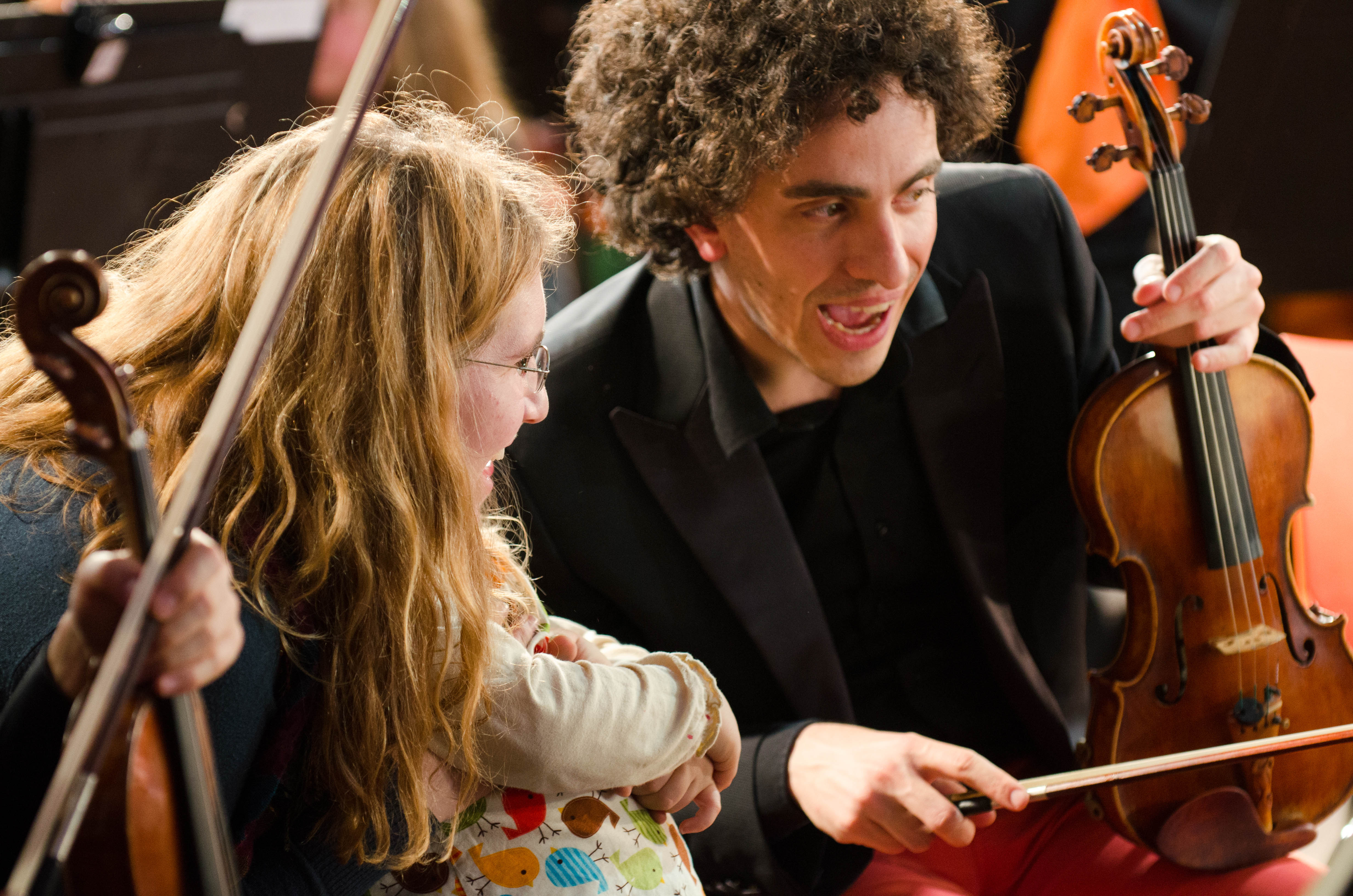 The Italian violinist at Southbank Centre teaching children about orchestra